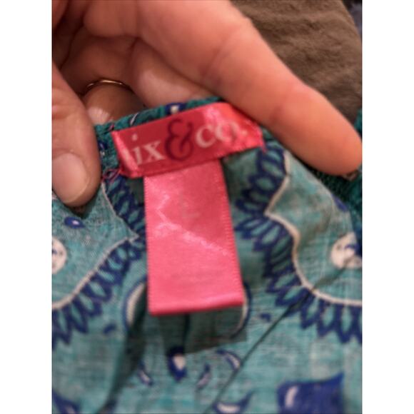 Mix & Co Womens Dress Large Green Multicolor Sleeveless Spaghetti Strap Ruffle - Picture 4 of 5